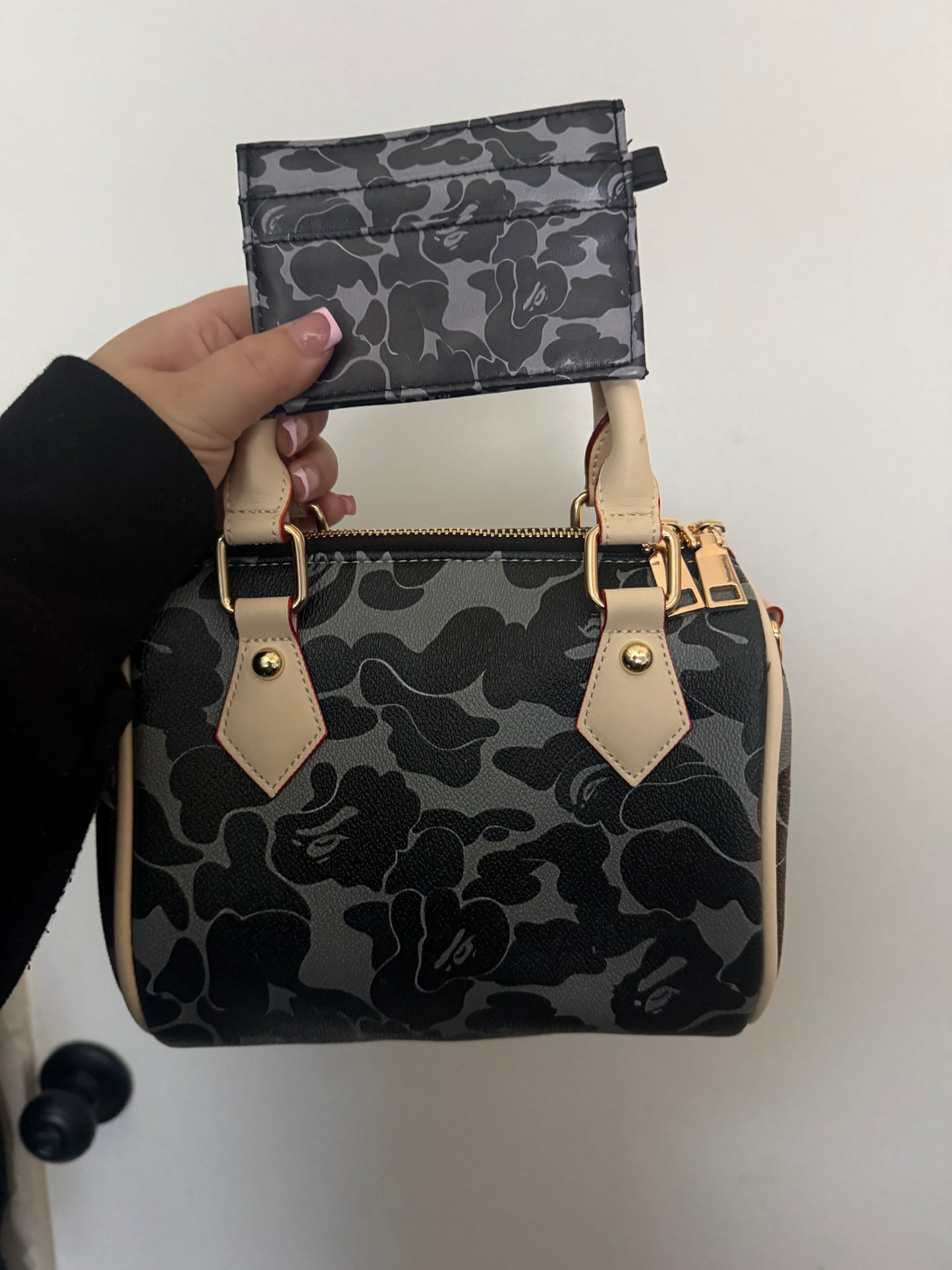 Black Bape Purse and Cardholder Set