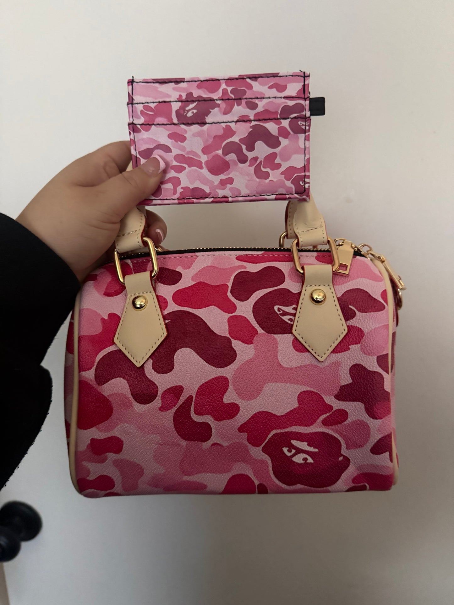 Pink Bape Purse and Cardholder set