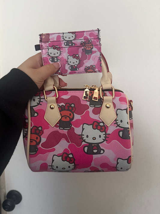 Pink Hello Kitty Camo Purse and Cardholder